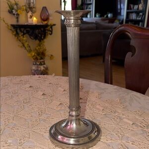 Pierre Deux France Pewter Doric Column 11” Candlestick Holder